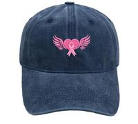 Generico Cappelli Unisex con Nastri Ricamati per Sensibilizzazione Contro Il Cancro al Seno Cappello Baseball Sportivo Outdoor Copricapo Hip Hop Letterato (Navy, One Size)