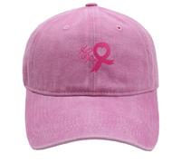 Generico Cappelli Unisex Ricamati per Sensibilizzazione Contro Il Cancro al Seno Baseball Copricapo Sportivo Outdoor Berretto Hip Hop Letterato (One Size)