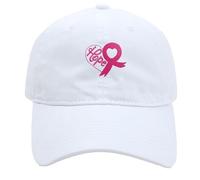 Generico Cappelli Unisex Ricamati per Sensibilizzazione Contro Il Cancro al Seno Baseball Copricapo Sportivo Outdoor Berretto Hip Hop Letterato (White, One Size)