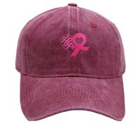 Generico Cappelli Unisex Ricamati per Sensibilizzazione Contro Il Cancro al Seno Baseball Copricapo Sportivo Outdoor Berretto Hip Hop Letterato (One Size)