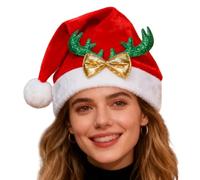 Genérico Cappellini natalizi da donna, caldi e morbidi con la pelle per le feste | cappello da Babbo Natale per adulti unisex | per le donne bambini giovani adolescenti compleanno Natale Capodanno