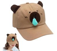 Genérico Cappellino da baseball capibara: berretto ricamato per cosplay, regolabile, regalo ideale per gli amanti delle ragazze, accessorio divertente, berretto unisex per compleanni, Pasqua ed eventi