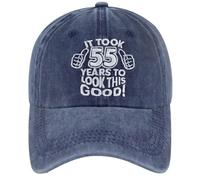 Generico Cappellino da Baseball Lavato Regolabile Stile Dad Hat destrutturato Copricapo Casual per Donna con Ricamo (Navy2, One Size)