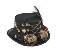 Generico Cappello A Cilindro Steampunk - Occhiali Da 450 G, Copricapo Della Fiera Rinascimentale | Accessorio Per Costume Unisex, Berretto Cosplay Da Circo Regolabile | Cappello In Autentico Stile P
