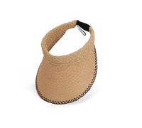 Generico Cappello a Cilindro Vuoto Estivo, Cappelli di Paglia freschi per Donna, Cappelli da Sole da Viaggio all'aperto con Cappuccio Elastico a Tesa Larga, Cappelli da Sole da Donna(Khaki)