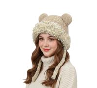 Generico Cappello a Forma di Orso Morbido - Cappello Invernale Peluche | Berretto per Freddo Intenso | per Appassionati di Sport Sci Escursionismo Pattinaggio su Ghiaccio Donne Ragazze