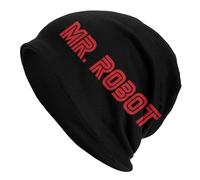 Generico Cappello Caldo Mr. Robot Rosso e Nero Unisex Cappelli per Adulti Cappellini a Maglia Cappello Hip Hop Caldo Autunno-Inverno da Aperto Cappelli con Testa