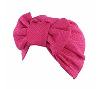 generico Cappello con di Cancro Avvolgere Berretto Sciarpa Berretto chemio Donna Berretti da Baseball con Fiocco Cappello Bambina Visiera (Hot Pink, One Size)
