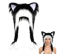 Generico Cappello con Orecchie da Gatto in Peluche | Copricapo Morbido e Caldo per Travestimento - Berretto con Finte Orecchie per Inverno - Adatto A Adulti Donne Bambini Amici E Famiglia