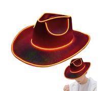 Generico Cappello cowboy a LED | Illumina il cappello cowboy | Cappelli Cow-boy blu viola lampeggianti | Neon Fashion Cow-boy Caps Accessori in costume per compleanno, Halloween, feste (a batteria)