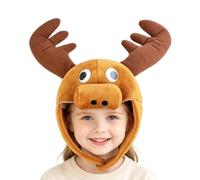 Generico Cappello da alce per adulti 3D - Peluche grande, morbido e | Cappello Da Cacciatore Con Paraorecchie Per Alce Adulto Per Feste A Tema Di Giochi Di Ruolo Del Festival Di Halloween Di