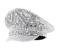 Generico Cappello da Capitano con Strass Gioiello, Copricapo, Cappello da Marinaio per Addio al Nubilato, Versatile per Club, palco e Bar