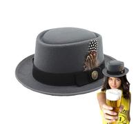 Generico Cappello da costume bavarese 'Oktoberfest, bombetta nera,Costume bavarese tedesco 'Oktoberfest | Abiti da donna ', con piume, emblemi multiuso per l'Oktoberfest