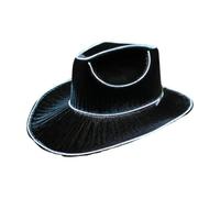 Genérico Cappello da cowboy colorato con luce | Cowboy | 37 x 33 x 13 cm | Cappello da cowboy con LED per festa a V