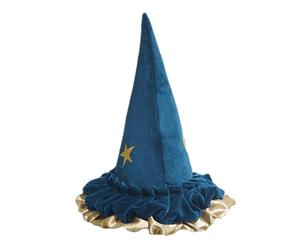 Genérico Cappello da da donna, 39 x 38 cm, motivo luna e stella blu, per spettacoli