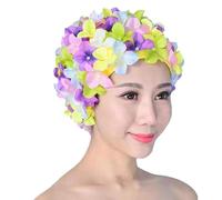 Genérico Cappello da nuoto 3D con fiori - Broccato | Cappello Petali Floreali | Testa Acquatica Morbido Impermeabile Tipo Capelli Lunghi/Corti Donne Ragazze Piscina Spiaggia Bagno E Concorrenza Lavoro
