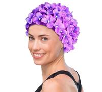 Genérico Cappello da nuoto 3D con fiori - Broccato | Cappello Petali Floreali | Testa Acquatica Morbido Impermeabile Tipo Capelli Lunghi/Corti Donne Ragazze Piscina Spiaggia Bagno E Concorrenza Lavoro