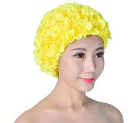 Genérico Cappello da nuoto 3D con fiori - Broccato | Cappello Petali Floreali | Testa Acquatica Morbido Impermeabile Tipo Capelli Lunghi/Corti Donne Ragazze Piscina Spiaggia Bagno E Concorrenza Lavoro