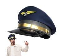 Generico Cappello da pilota di linea aerea, Cappello da aereo - da aeroplano da marinaio - da pilota per festa a tema di compagnia aerea, cappello da capitano di compagnia pilo