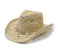 Generico Cappello da Sole da Donna Estivo Parasole di Paglia da Donna Elegante di Paglia di Donna Cappello Tesa Larga da Sole Estate Traspirante Capello Per Viaggi Escursioni E Giardinaggio