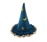 Generico Cappello da Strega Carnevale con Stelle e Luna Cielo Stellato Blu per Foto Feste e Spettacoli Halloween Cappello da Strega