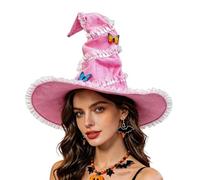 Generico Cappello Da Strega,Elegante Cappello Gotico Con Volant Per Halloween Perfetto Per Streghe Con Un Tocco Estetico E Ideale Per Il Cosplay