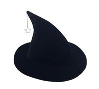 Generico Cappello da stregone - Cappello mago appuntito, 35,5 cm Halloween Cappello da stregoneria - Accessori per carnevale in poliestere - Cappello a punta larga per il vestito di Halloween costume