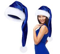 Generico Cappello Di Babbo Natale 75 Cm Lungo | Cappello in Velluto Morbido con Bordo Bianco | Accessorio Costume Per Capelli Per Carnevale Festa Invernale Performance Palco Festività Ricorrenze