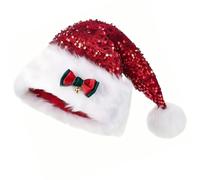 Genérico Cappello Di Babbo Natale | Accessorio Per La Testa Di Paillettes E Fiocco Di Peluche | Cappello Di Babbo Natale Per Natale | Per Preferiti Di Festa, Artigianato, Accessori Per Foto, Famiglia
