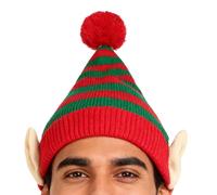 Genérico Cappello di Babbo Natale, cappello festivo a righe con orecchie - di Babbo Natale unisex nani, per vacanze feste eventi all'aperto per la casa divertimento Cosplay Festival Riunione
