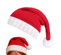 Generico Cappello Di Babbo Natale Lavorato A Maglia - Berretto Natalizio Rosso Con Pompon | Berretto per le Feste - Per Vacanze Feste Riunioni Familiari Celebrazioni Invernali Interno Esterno Costume