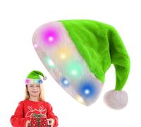 Generico Cappello Di Babbo Natale | Peluche Che Si Copricapo Decorativo - Cappello Di Natale Con Luci te | Per Adulti, Bambini, Donne, Uomini, Festa, Inverno, Costume, Vacanza