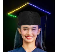 Generico Cappello Di Laurea Per Adulti,Cappello Laurea Illuminato con Luci LED | Accessori Per Festa A Tema Con Decorazioni, Compleanno Scuola Università Liceo, Forniture Per Eventi Di Diploma