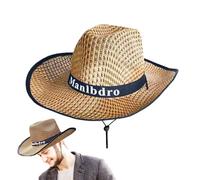 Generico Cappello di Paglia con Un Ampio Morsetto - Cappello di Paglia per, Cappello da Cowboy | Cappello Estivo per La | Protezione UV | Cappello da Cowboy Protezione da Calore per Giardinaggio, V