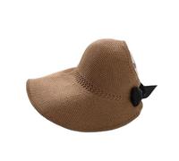 Generico Cappello Estivo da Donna con Visiera, Pieghevole, Regolabile, Traspirante, con Protezione UV, Berretto da Spiaggia Vuoto per Viaggi(Khaki)