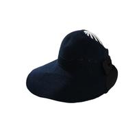 Generico Cappello Estivo da Donna con Visiera, Pieghevole, Regolabile, Traspirante, con Protezione UV, Berretto da Spiaggia Vuoto per Viaggi(Dark Blue)