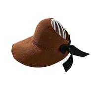Generico Cappello Estivo da Donna con Visiera, Pieghevole, Regolabile, Traspirante, con Protezione UV, Berretto da Spiaggia Vuoto per Viaggi(Coffee)