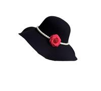 Generico Cappello Fedora a Bombetta a Tesa Larga da Donna con Fiocco - Cappello a Cloche floscio per Tutte Le Stagioni(Color15)