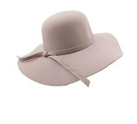 Generico Cappello Fedora a Bombetta a Tesa Larga da Donna con Fiocco - Cappello a Cloche floscio per Tutte Le Stagioni(Color21)