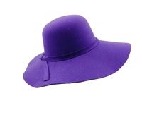 Generico Cappello Fedora a Bombetta a Tesa Larga da Donna con Fiocco - Cappello a Cloche floscio per Tutte Le Stagioni(Color24)