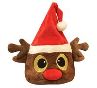 Generico Cappello interattivo di peluche con personaggi natalizi, cappello elettrico di Babbo Natale che canta e balla, cappelli stravaganti per adulti luminosi per donne e uomini (02)