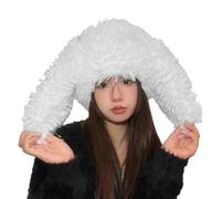 Genérico Cappello invernale peloso e | per la testa, copricapo in lana con orecchie | per donne, ragazze e ragazzi in viaggio, viaggi, ciclismo, Cosplay, festa e fotografia, bianco