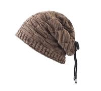 Generico Cappello invernale, sciarpa e set a doppio scopo, berretti da donna, in pile, lavorato a maglia, in peluche, in lana, uomo, for esterni, antivento, for proteggere viso collo(Khaki)