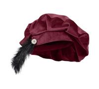Generico Cappello Medievale Storico Unisex,Piumati Per Costume Tudor, 62 cm, Da Travestimento,Medievale Stile Elisabettiano - Per Feste E Party Di Halloween, Spettacoli Teatrali
