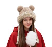 Generico Cappello Orso Adulto,Cappello Invernale Peluche - Berretto per Freddo Intenso - per Appassionati di Sport Sci Escursionismo Pattinaggio su Ghiaccio Donne Ragazze