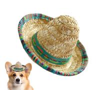 Genérico Cappello Party Hats - Straw, 6.3x6.3x3.35in Woven Wide-Brim Headband Festive | Colorful Mini Costume Hat For Kids & Pets, Party Decoration Accessory For Birthdays, Celebrations, Photo Shoots
