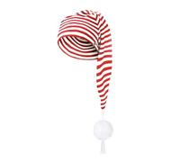 Generico Cappello per Bambini Donna E Uomo con Pompon - Cotone | Rosso Bianco Cappello da Notte - Donna E Uomo - Cappellino da Notte in Cotone - Berretto con Pompon Taglia Unica Natalizia