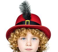 Generico Cappello Per Cosplay Bambini, Cappello Costume Festivo Con Piuma, Accessorio Leggero e Traspirante per Testa Ideale per Ragazze e Ragazzi