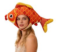 Generico Cappello Pesce Buffo In Peluche - Berretto Koi Morbido | Accessorio Travestimento Per Carnevale, Pasqua E Feste | Copricapo Creativo Per Fotografia E Cosplay