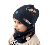 Generico Cappello Sciarpa Set 2 Pezzi Bambini Invernale, Maglia con Pompon Antivento, Caldo Accessori per Ragazzi Ragazze Escursioni Gioco All’Aperto
